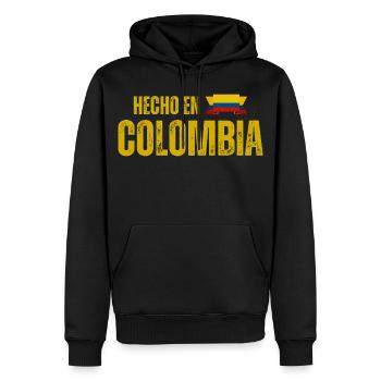 Fabriqué en Colombie, fierté colombienne - Sweat à capuche Premium bio Homme - noir - Devant - Nico (187cm)