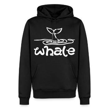 Le signe de la baleine - Sweat à capuche Premium bio Homme - noir - Devant - Nico (187cm)