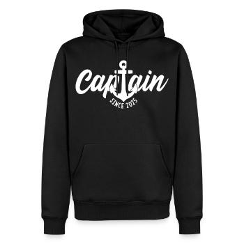 CAPTAIN SINCE 2025 - Men’s Premium Organic Hoodie - black - Front - Nico (187cm)