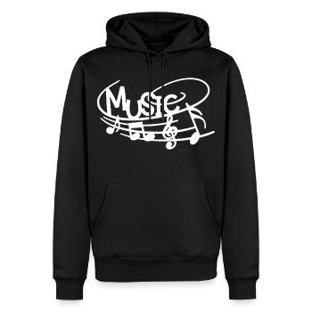 Musik in der Haut (Weiß) - Männer Premium Bio Hoodie - Schwarz - Vorne - Nico (187cm)