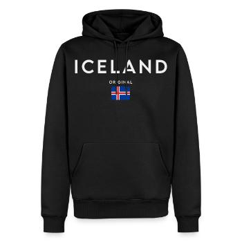 Drapeau de l’Islande, fierté islandaise - Sweat à capuche Premium bio Homme - noir - Devant - Nico (187cm)