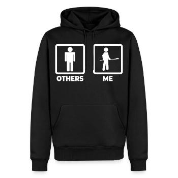 Baker stick figure - Men’s Premium Organic Hoodie - black - Front - Nico (187cm)