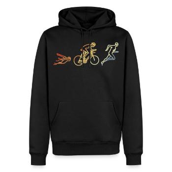 Triathlète Style Vintage - Sweat à capuche Premium bio Homme - noir - Devant - Nico (187cm)