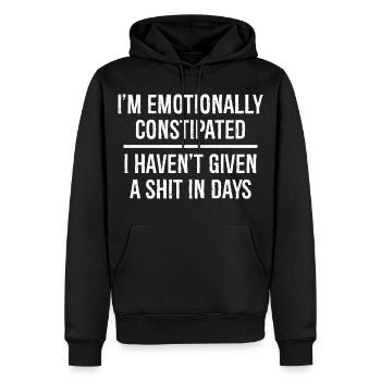 Je suis émotionnellement constipé chemise drôle - Sweat à capuche Premium bio Homme - noir - Devant - Nico (187cm)