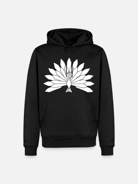 Le paon blanc - Sweat à capuche Premium bio Homme - noir