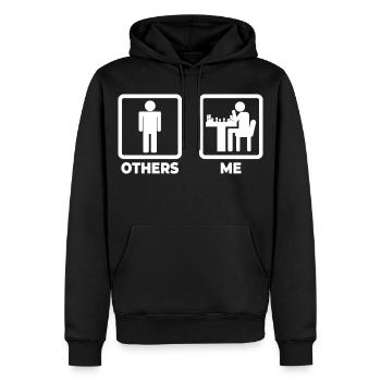 Chess Stick Figure - Men’s Premium Organic Hoodie - black - Front - Nico (187cm)