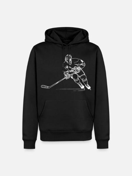 Hockey Player Line Art - Men’s Premium Organic Hoodie - black