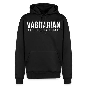 végétarien je mange l’autre viande rouge - Sweat à capuche Premium bio Homme - noir - Devant - Nico (187cm)