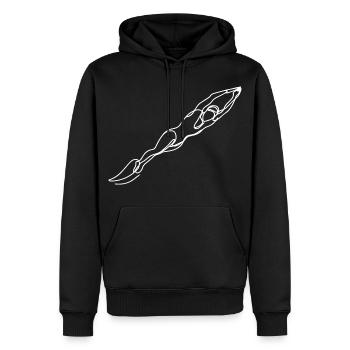 Schwimmer Frau Zeichnung - Männer Premium Bio Hoodie - Schwarz - Vorne - Nico (187cm)