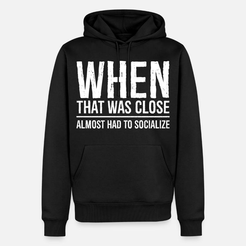 Als das knapp war - Männer Premium Bio Hoodie - Schwarz