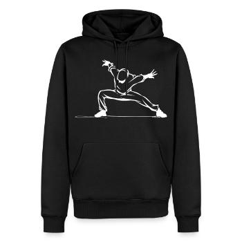 Breakdancer Zeichnung - Männer Premium Bio Hoodie - Schwarz - Vorne - Nico (187cm)