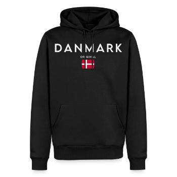 Drapeau du Danemark, fierté danoise - Sweat à capuche Premium bio Homme - noir - Devant - Nico (187cm)