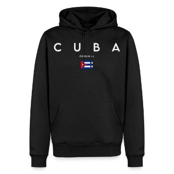 Drapeau cubain, fierté cubaine - Sweat à capuche Premium bio Homme - noir - Devant - Nico (187cm)