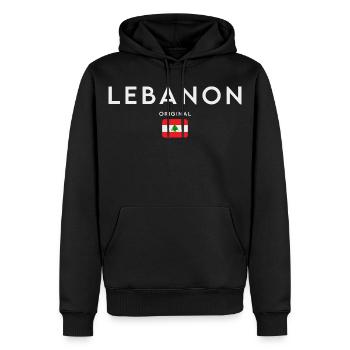 Flagge des Libanon, Libanesischer Stolz - Männer Premium Bio Hoodie - Schwarz - Vorne - Nico (187cm)