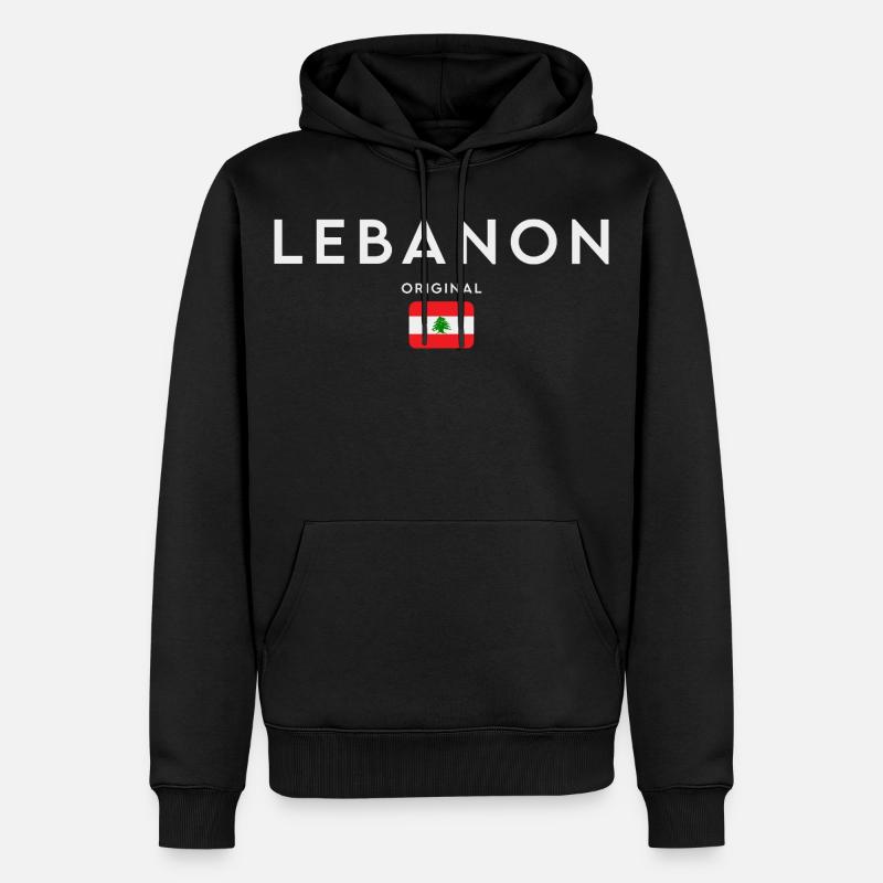 Drapeau du Liban, Fierté libanaise - Sweat à capuche Premium bio Homme - noir
