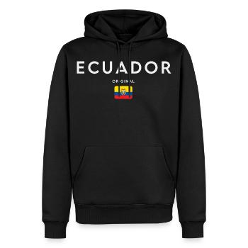 Drapeau de l’Équateur, fierté équatorienne - Sweat à capuche Premium bio Homme - noir - Devant - Nico (187cm)