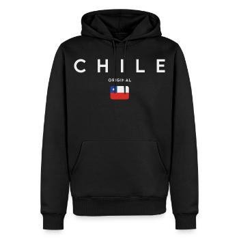 Drapeau du Chili, fierté chilienne - Sweat à capuche Premium bio Homme - noir - Devant - Nico (187cm)