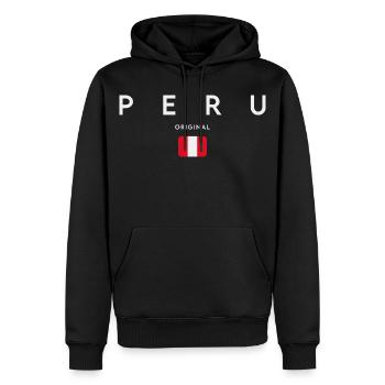 Flag of Peru, Peruvian pride - Men’s Premium Organic Hoodie - black - Front - Nico (187cm)