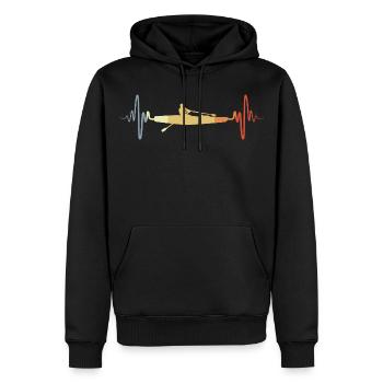 Vintage Ruderboot Skizze - Männer Premium Bio Hoodie - Schwarz - Vorne - Nico (187cm)