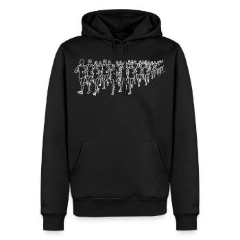 Läufer Strichzeichnung - Männer Premium Bio Hoodie - Schwarz - Vorne - Nico (187cm)