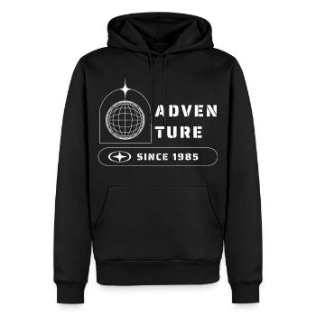 Aventure Explorer Voyage 1985 - Sweat à capuche Premium bio Homme - noir - Devant - Nico (187cm)