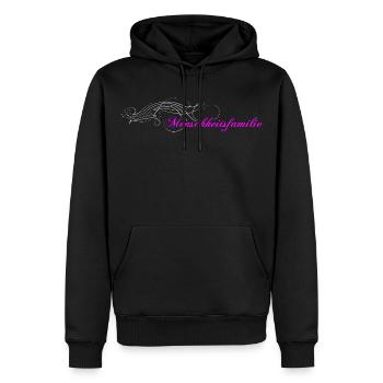 Menschheitsfamilie Logo verziert - Männer Premium Bio Hoodie - Schwarz - Vorne - Nico (187cm)