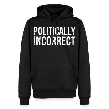 politically Incorrect - Männer Premium Bio Hoodie - Schwarz - Vorne - Nico (187cm)