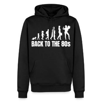 80er Mädchen bis Erwachsene - Männer Premium Bio Hoodie - Schwarz - Vorne - Nico (187cm)