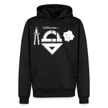 Graphique d’architecte - Sweat à capuche Premium bio Homme - noir - Devant - Nico (187cm)