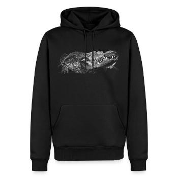 Krokodil - Männer Premium Bio Hoodie - Schwarz - Vorne - Nico (187cm)