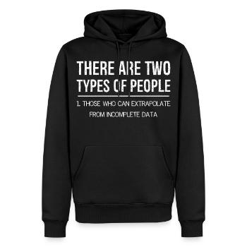 Il y a deux types de personnes qui extrapolent - Sweat à capuche Premium bio Homme - noir - Devant - Nico (187cm)