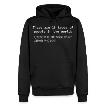 Il y a 10 types de personnes dans le monde - Sweat à capuche Premium bio Homme - noir - Devant - Nico (187cm)