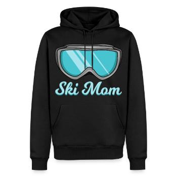 Maman skieuse - Sweat à capuche Premium bio Homme - noir - Devant - Nico (187cm)