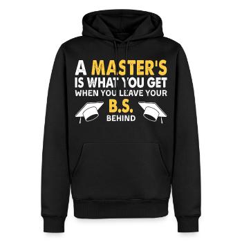 Lustiges Zitat zum Abschlussgeschenk zum Masterabschluss - Männer Premium Bio Hoodie - Schwarz - Vorne - Nico (187cm)