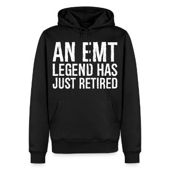 Une légende de l’EMT vient de prendre sa retraite - Sweat à capuche Premium bio Homme - noir - Devant - Nico (187cm)