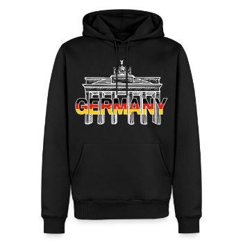 GERMANY - Männer Premium Bio Hoodie - Schwarz - Vorne - Nico (187cm)