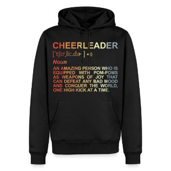 Dictionnaire des pom-pom girls - Sweat à capuche Premium bio Homme - noir - Devant - Nico (187cm)