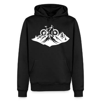 Croquis d’amateur de vélo de montagne - Sweat à capuche Premium bio Homme - noir - Devant - Nico (187cm)