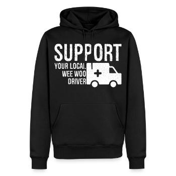support your local wee woo driver - Männer Premium Bio Hoodie - Schwarz - Vorne - Nico (187cm)
