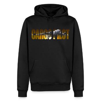 Pilote cargo C-17 - Sweat à capuche Premium bio Homme - noir - Devant - Nico (187cm)