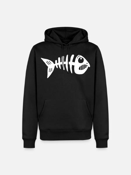 Squelette de poisson - Sweat à capuche Premium bio Homme - noir
