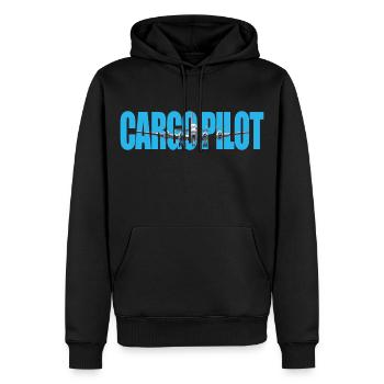 Pilote cargo C-972 - Sweat à capuche Premium bio Homme - noir - Devant - Nico (187cm)