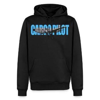 Pilote cargo C-124C - Sweat à capuche Premium bio Homme - noir - Devant - Nico (187cm)