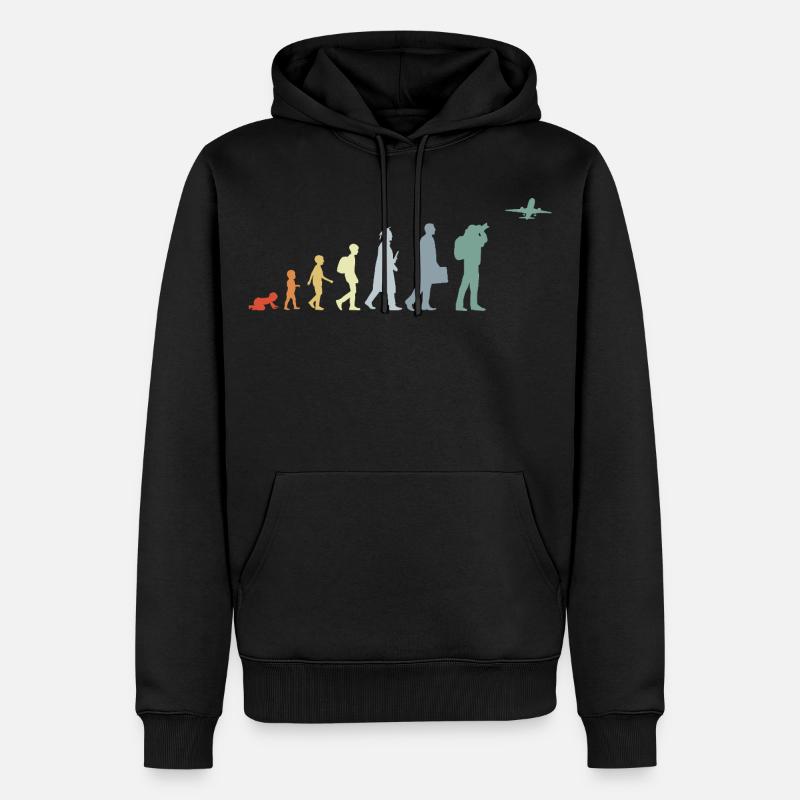 Flugzeugbeobachter Evolution - Männer Premium Bio Hoodie - Schwarz