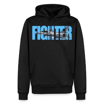 Fighter F-16 Fighting Falcon - Männer Premium Bio Hoodie - Schwarz - Vorne - Nico (187cm)