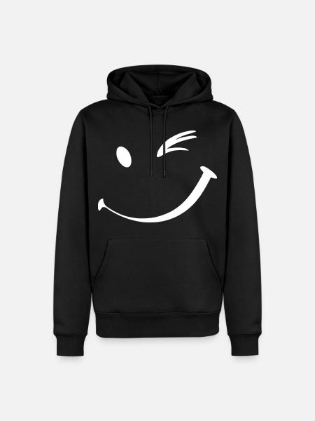 Winking face, Wink smile - Men’s Premium Organic Hoodie - black