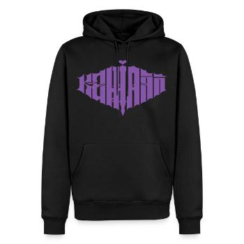 Kawaii Metal – Y2K x Heavy Metal Schriftzug - Männer Premium Bio Hoodie - Schwarz - Vorne - Nico (187cm)