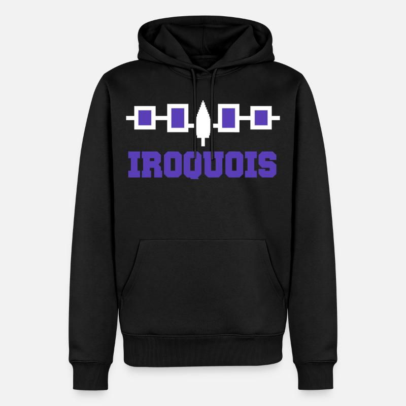 La ceinture iroquoise de Hiawatha - Sweat à capuche Premium bio Homme - noir