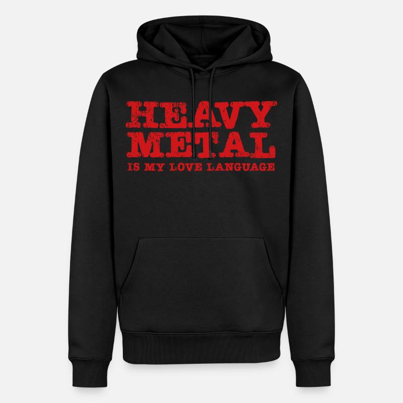 Le Heavy Metal est mon langage d’amour - Sweat à capuche Premium bio Homme - noir