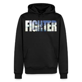 Chasseur Spitfire - Sweat à capuche Premium bio Homme - noir - Devant - Nico (187cm)